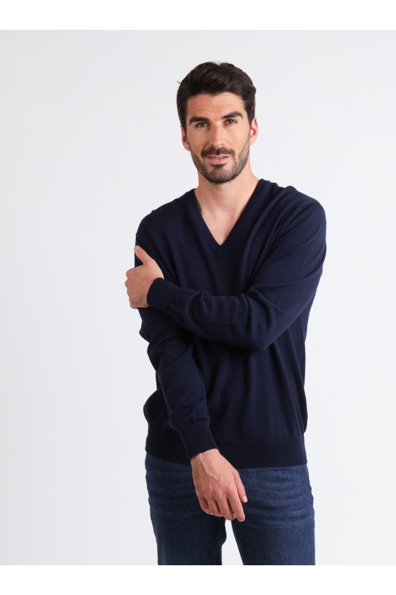Pull col V laine mérinos · Camille Lafrançaise