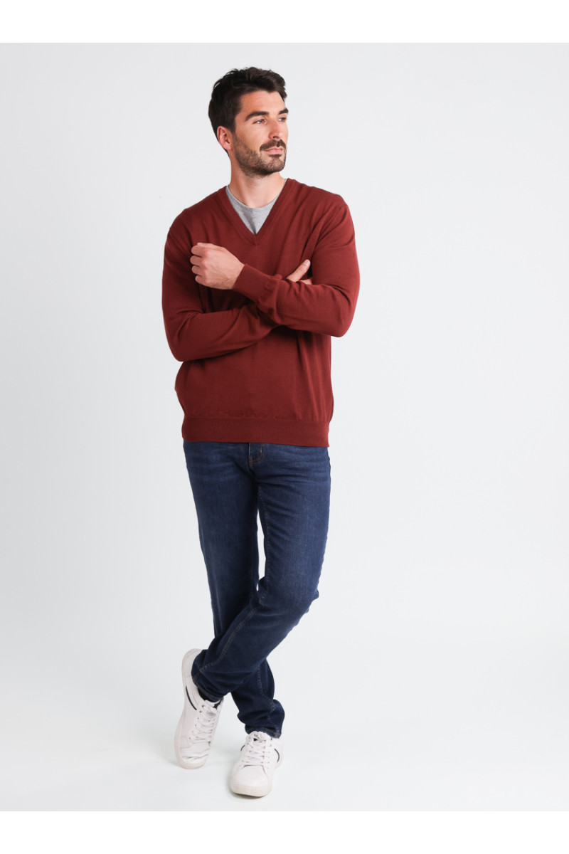 Pull col V laine mérinos · Camille Lafrançaise
