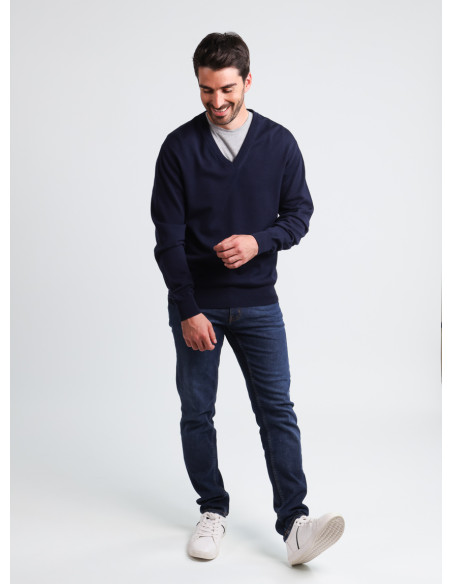 Pull col V laine mérinos · Camille Lafrançaise