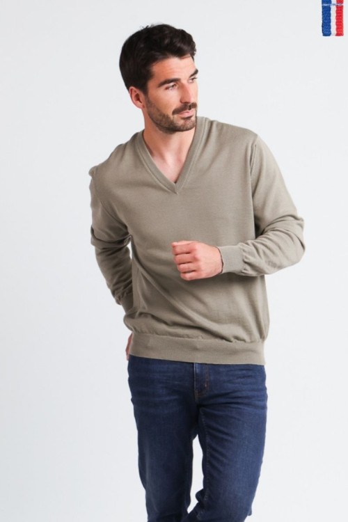 Pull col V laine mérinos · Camille Lafrançaise